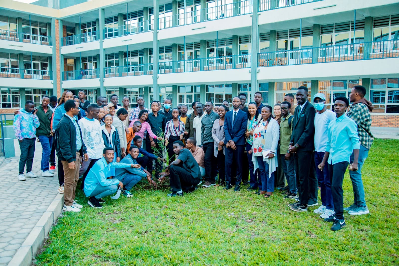 INES-Ruhengeri Environmental Club members taking environmental action with Roots & Shoots Rwanda