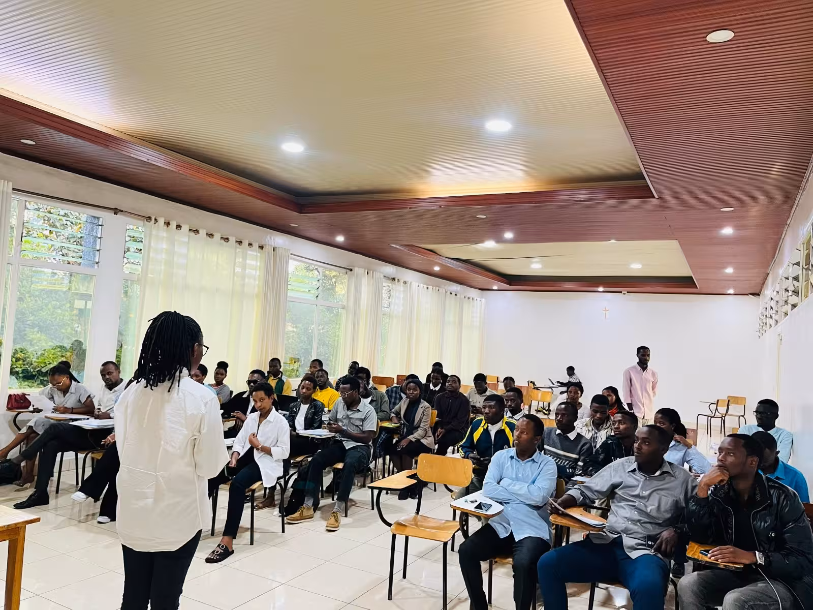 Young leaders with certificates
