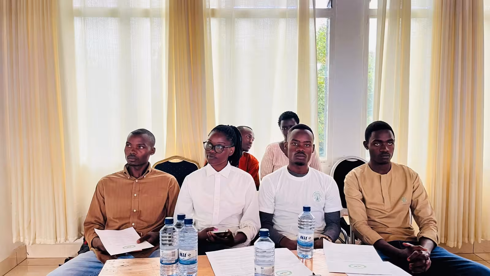 Inspired youth looking on